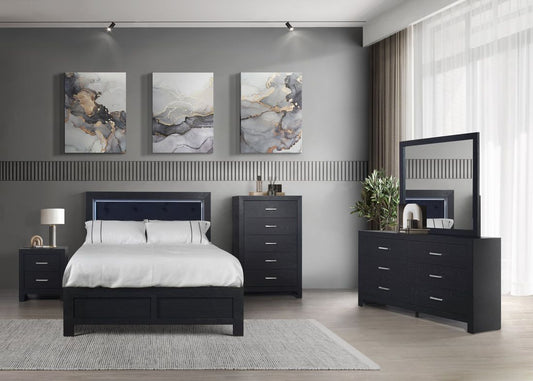 5pcs Moonlight Black Bedroom Set