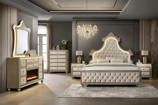 Majesty2 Beige 4PC or 5PC Set Bedroom Set