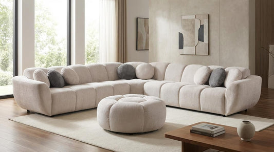 MI-3001 Rose (Beige) - 3pcs Sectional