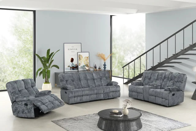 Martina30 Charcoal Reclining Sofa Set