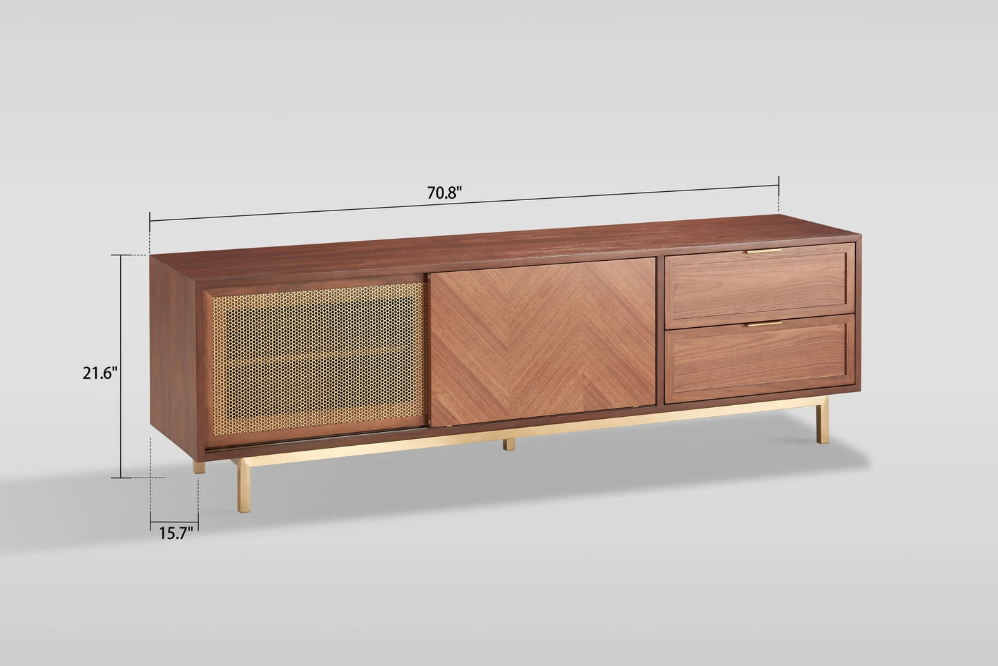 Milana TV Console (Walnut Gold)