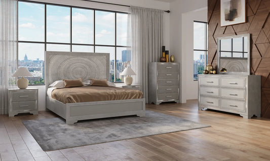 5pcs B5950 Miramar Grey Finish Bedroom Set