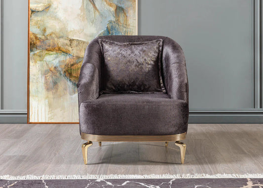 Santana Smoke Velvet Chair