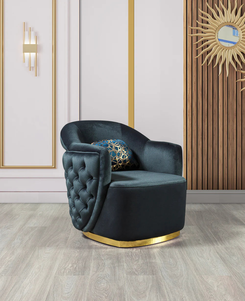 Victoria Holly Green Velvet Sofa & Loveseat