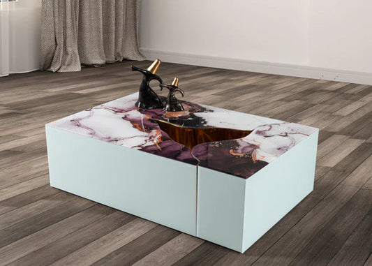 Dream White Marble 3-Piece Coffee Table