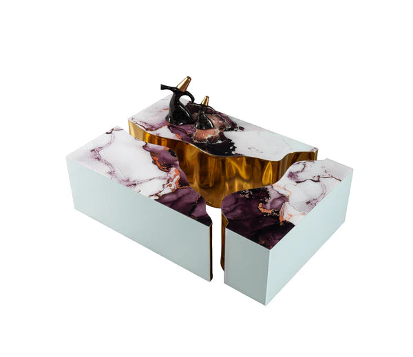 Dream White Marble 3-Piece Coffee Table