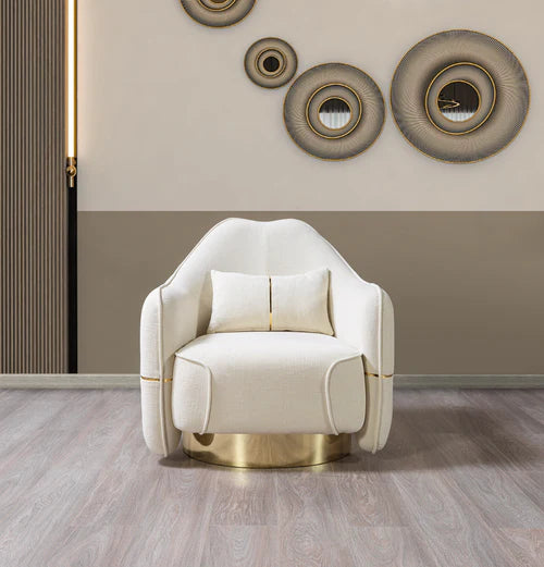 Helena Ivory Velvet Chair