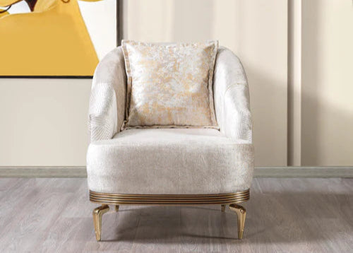 Santana Ivory Velvet Chair