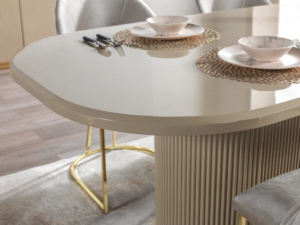 7pcs Milena Ivory Luxury Dining Set