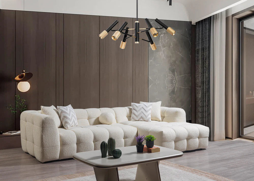 Ivy Ivory Boucle RAF Sectional