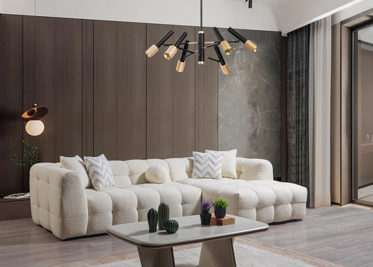 Ivy Ivory Boucle RAF Sectional
