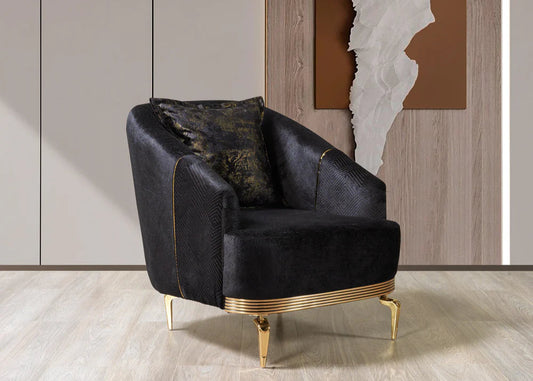 Santana Black Velvet Chair