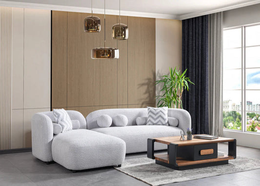 Liva Grey Boucle RAF Sectional