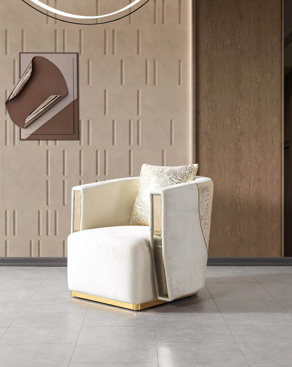 Anica Ivory Velvet Chair