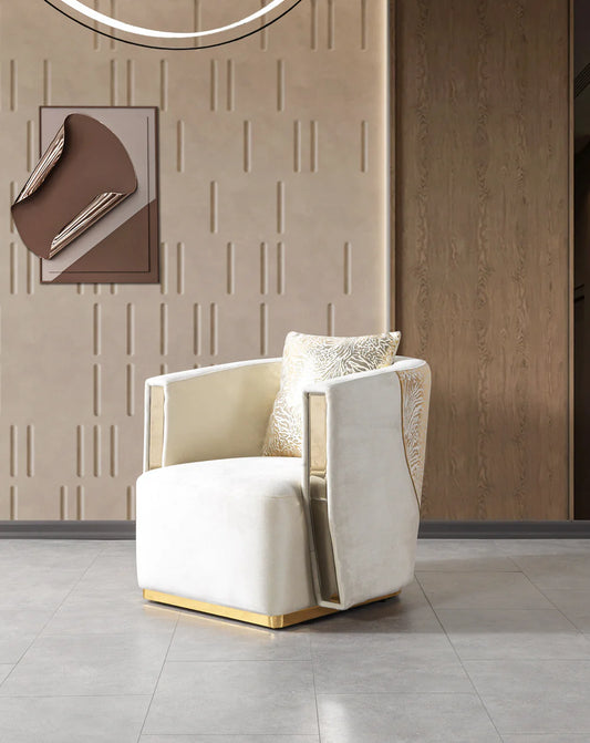 Anica Ivory Velvet Chair