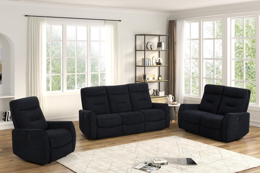 Nina Black - 3PC Power Reclining Set
