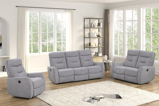 Nina Gray Power Reclining Sofa & Loveseat Set
