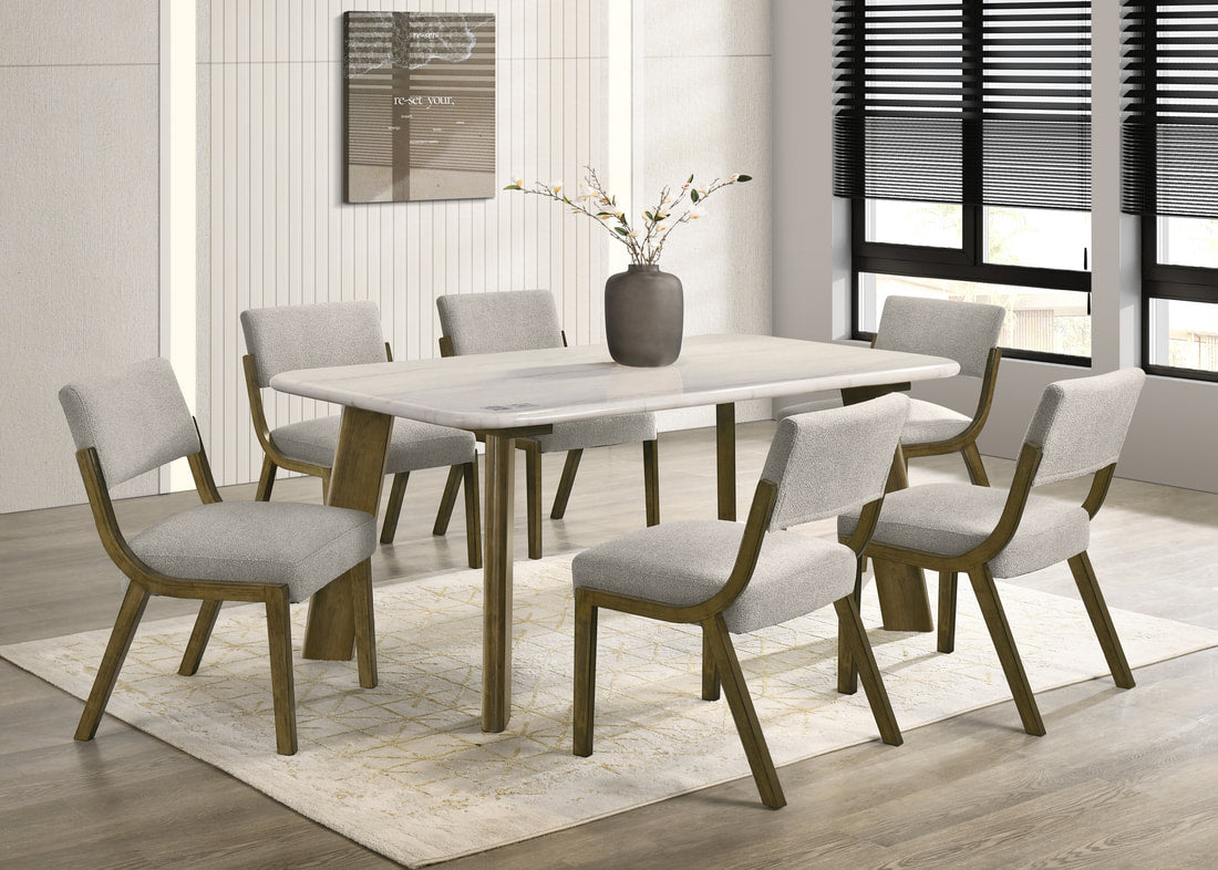 Parker10 - (GENUINE MARBLE) 7pcs Dining Set