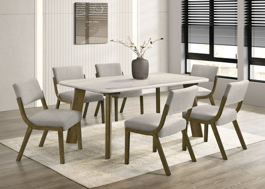 Parker10 - (GENUINE MARBLE) 7pcs Dining Set