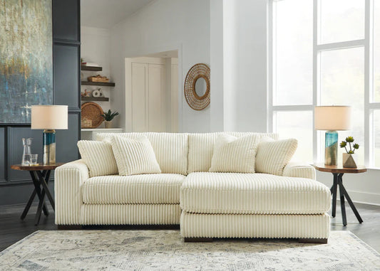 Ashley Lindyn Ivory 2-Piece RAF Chaise Sectional