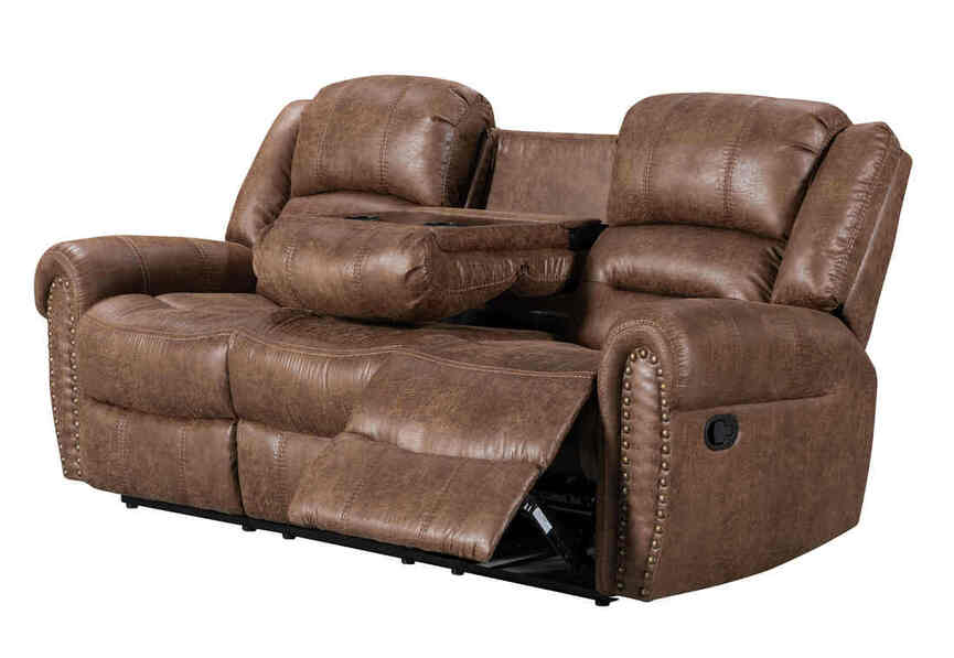 3pcs Rivercreek Brown Palomino Fabric Reclining Sofa Set