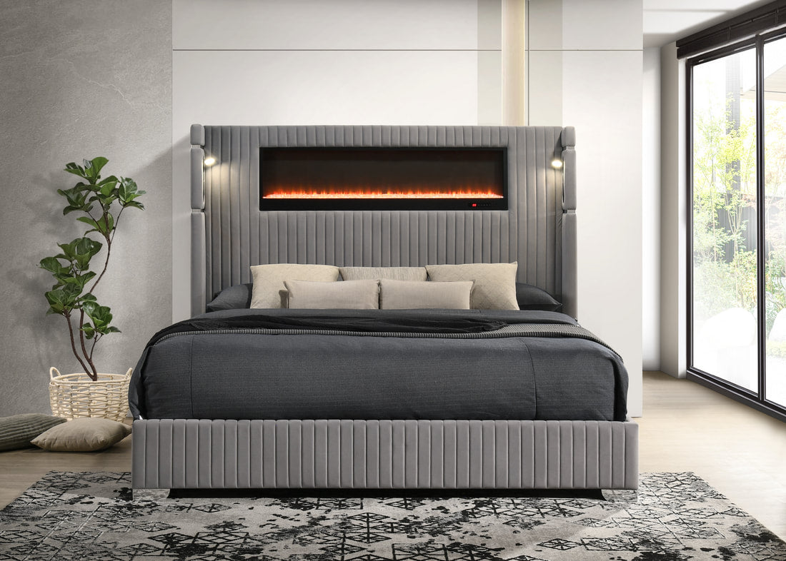 Romance2 Gray Platform Bed