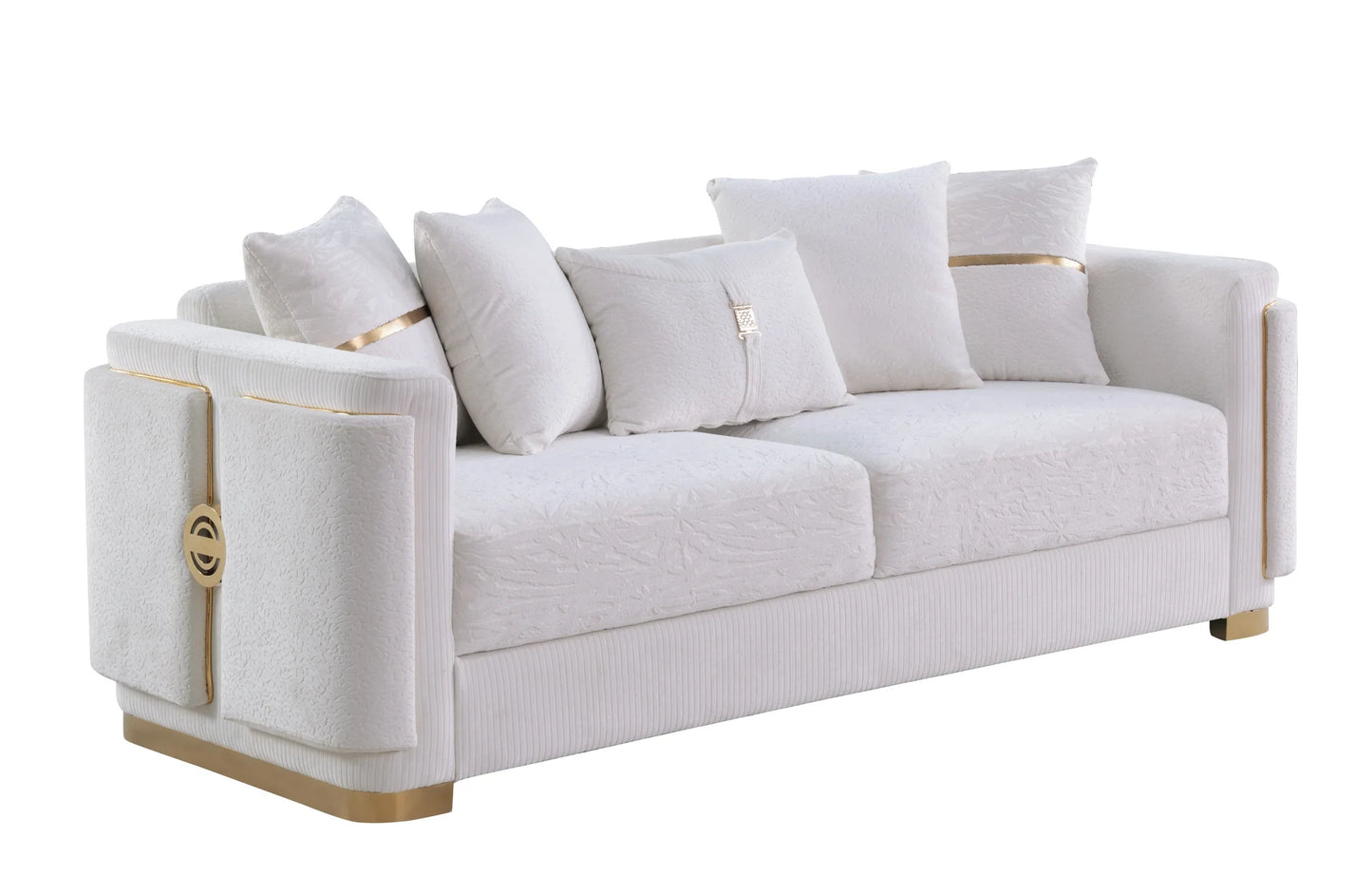 2pcs or 3pcs S1001 Capri White Sofa & Loveseat