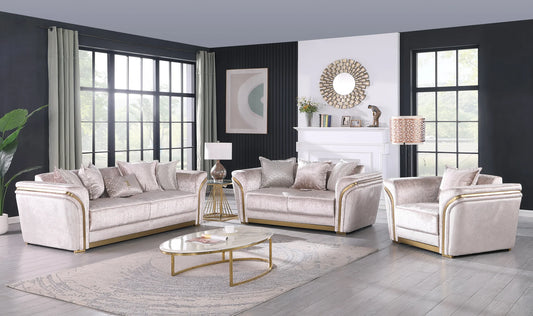 2pcs & 3pcs S1005 Torino (Champagne) Sofa & Loveseat