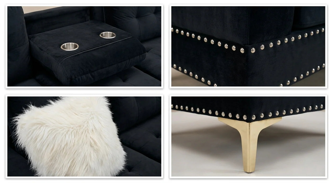 S133 Joy II Black Sectional