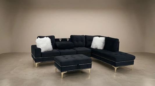 S133 Joy II Black Sectional