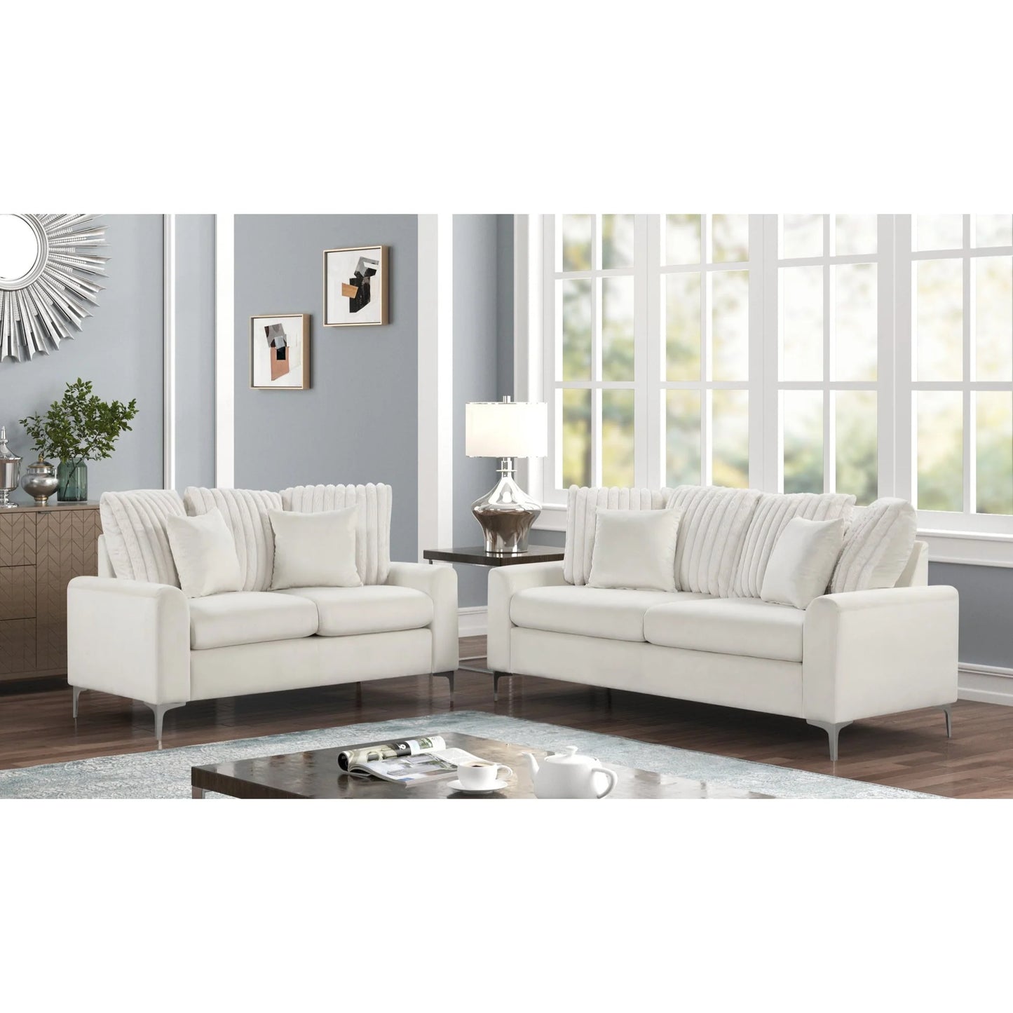 S150 Elina Beige Sofa & Loveseat