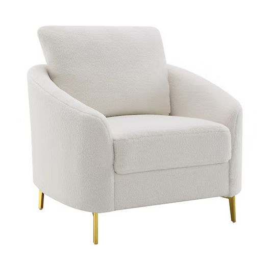 S160 Lila White Boucle Fabric Chair