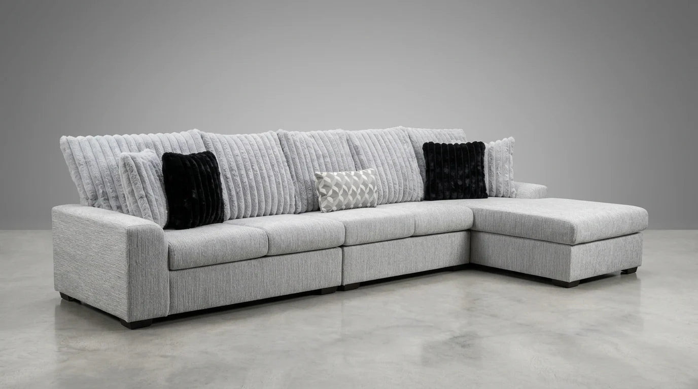 S1801 Brady Sectional 3pcs (Grey) Sectional