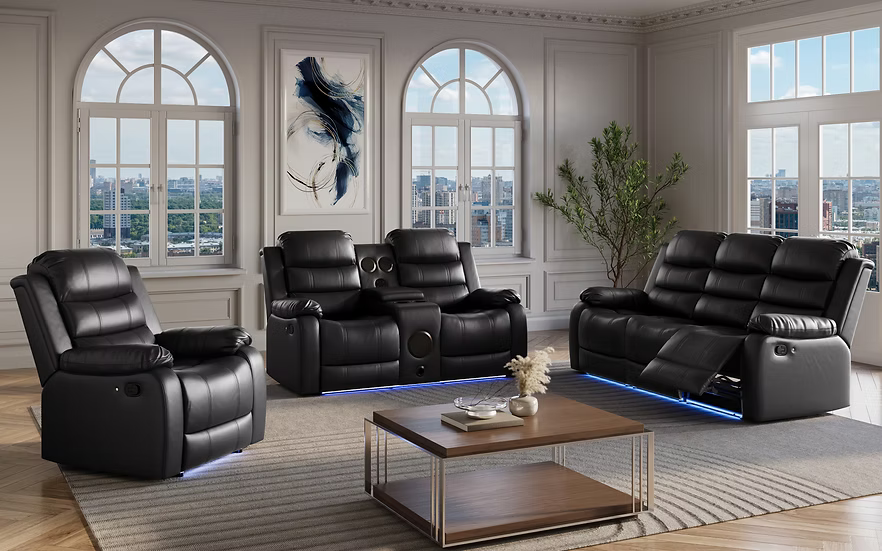 3pcs or 2pcs S1887 Marisol Black Reclining Sofa  Set