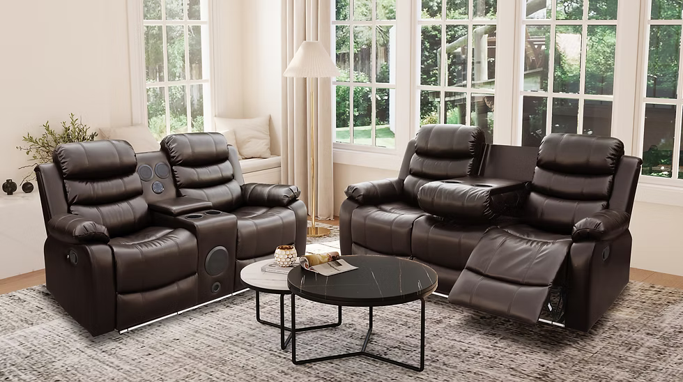 3pcs or 2pcs S1887 Marisol Brown Reclining Sofa Set