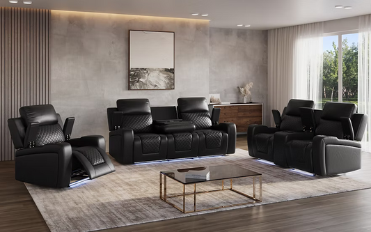 S1890 Bomer Black Power Reclining Set