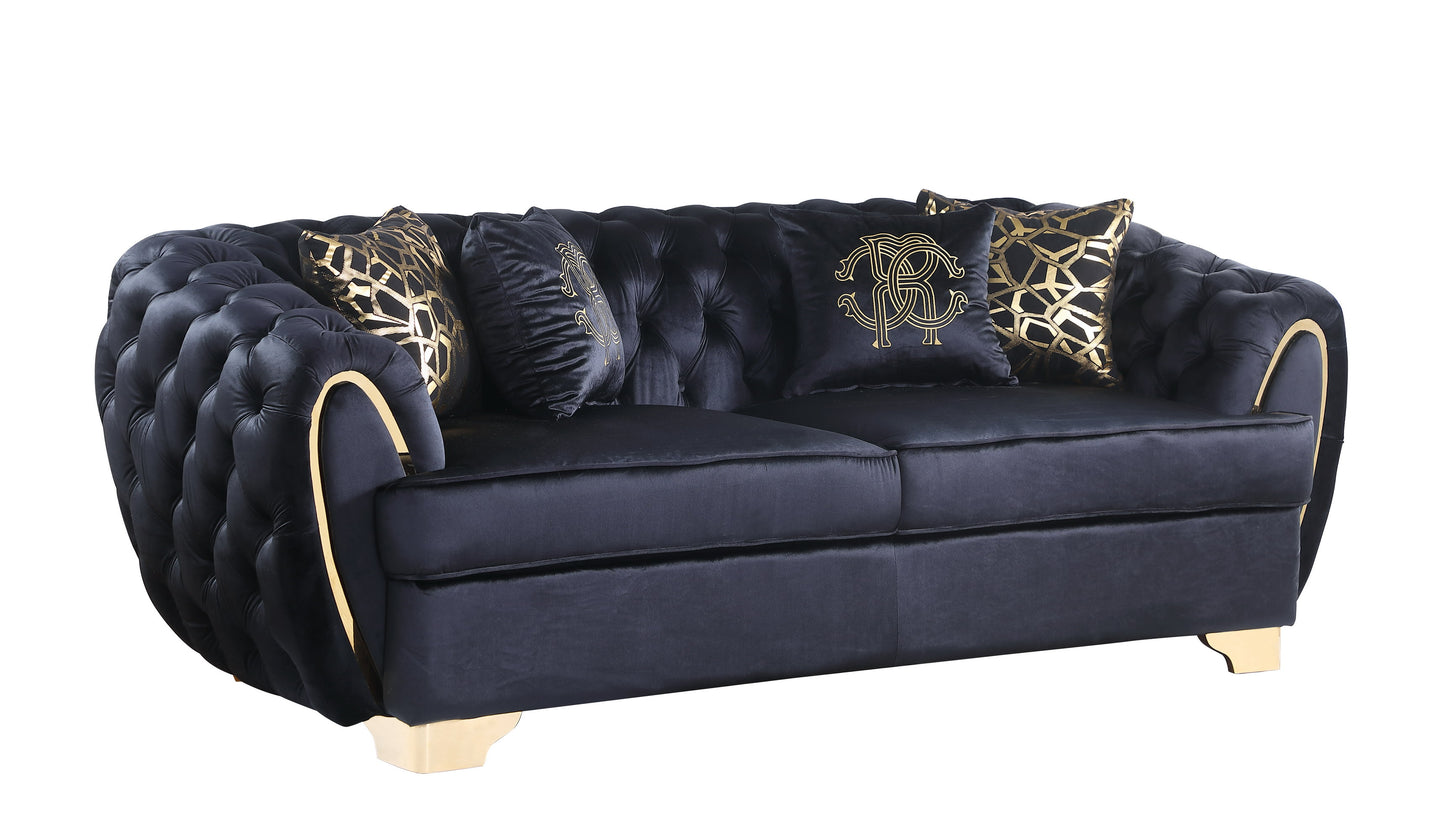 S2004 Mila Black Sofa Loveseat & Chair