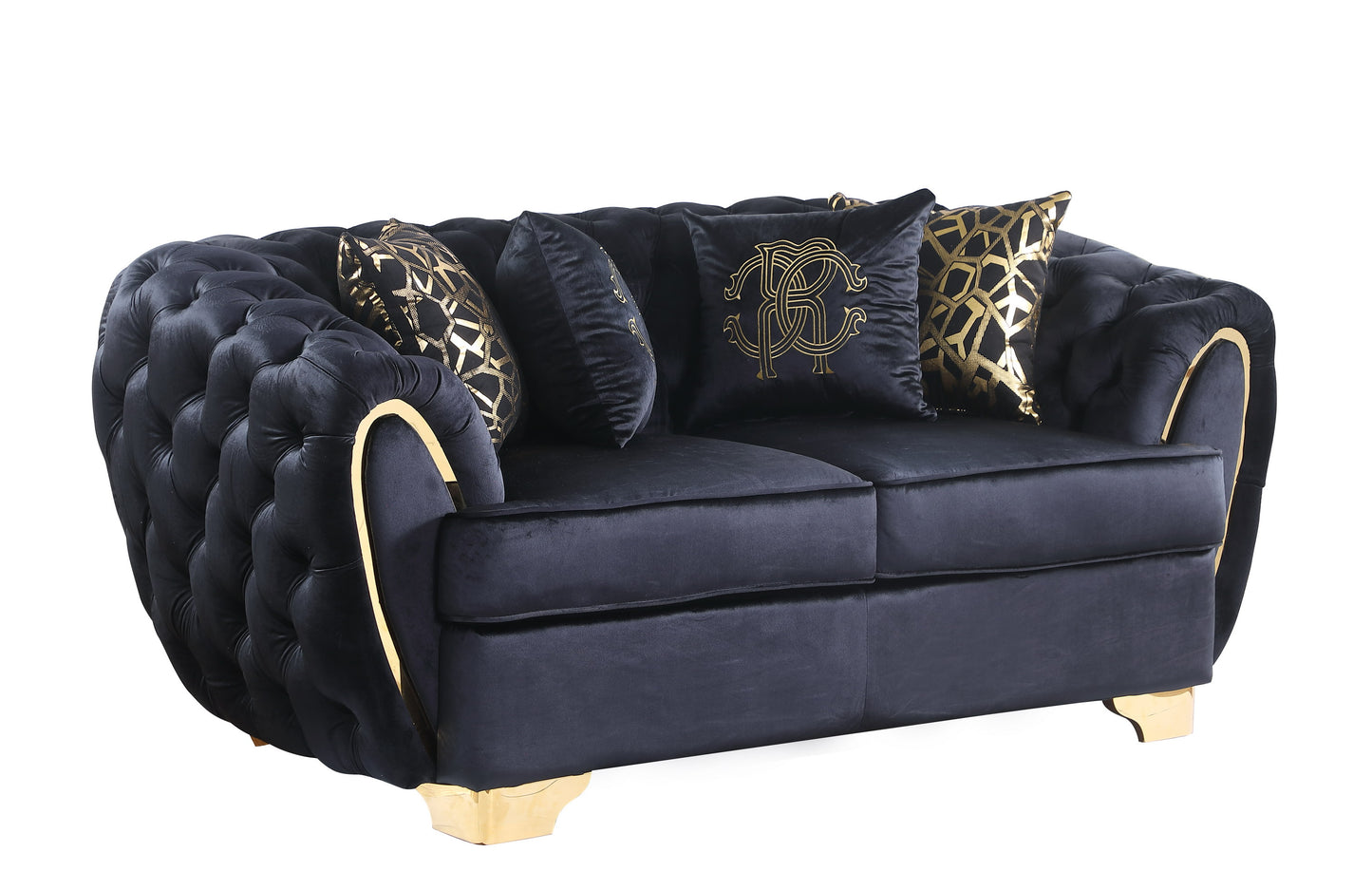 S2004 Mila Black Sofa Loveseat & Chair