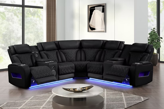 S2024 Skyline Black Power Reclining Sectional
