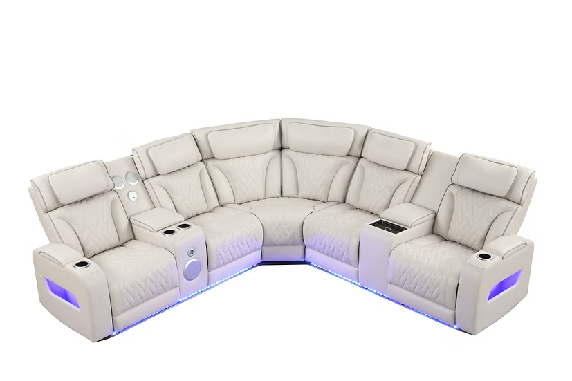S2024 Skyline Sand 3pcs Power Reclining Sectional