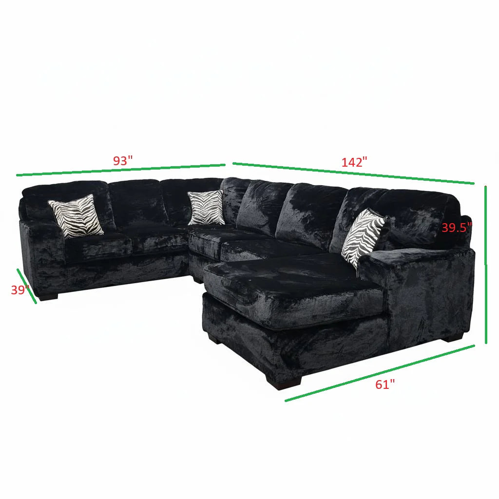 S319 Austin Furby Black Sectional