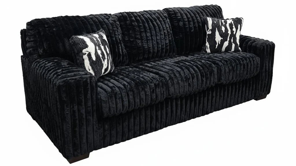 S319 Black Sofa and Loveseat Set