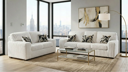 S319 Sofa and Loveseat Ivory
