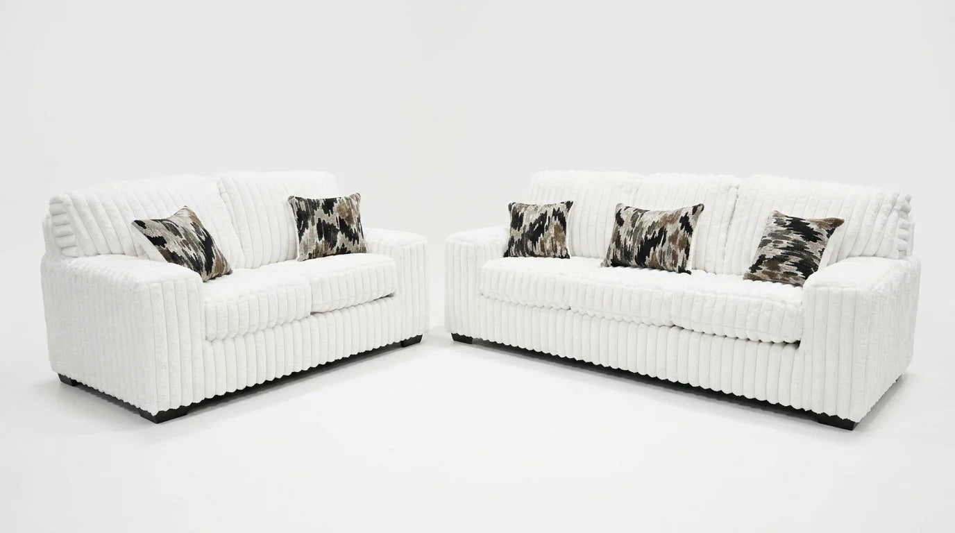 S319 Sofa and Loveseat Ivory