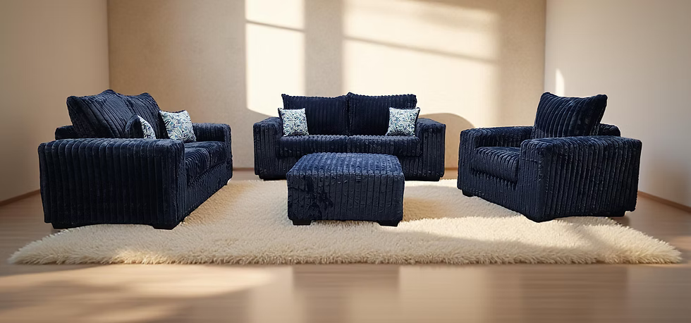 S320 Texan Oversize Blue Sofa & Loveseat Set