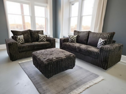S320 Texan Brown Oversized Sofa Loveseat & Chair
