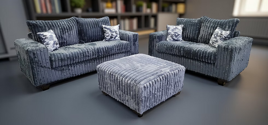 3pcs or 2pcs S320 Texan Oversize Grey Sofa & Loveseat Set