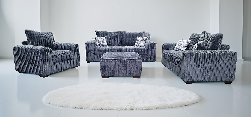 3pcs or 2pcs S320 Texan Oversize Grey Sofa & Loveseat Set
