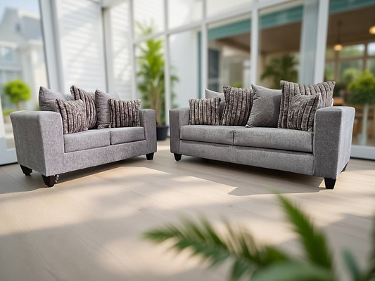 S325 Kora Smoke Fabric Sofa & Loveseat Set