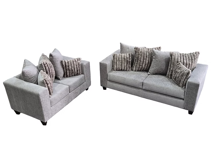 S325 Kora Smoke Fabric Sofa & Loveseat Set